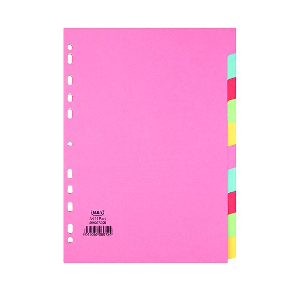 Elba A4 10 Part Card Divider Asstd image