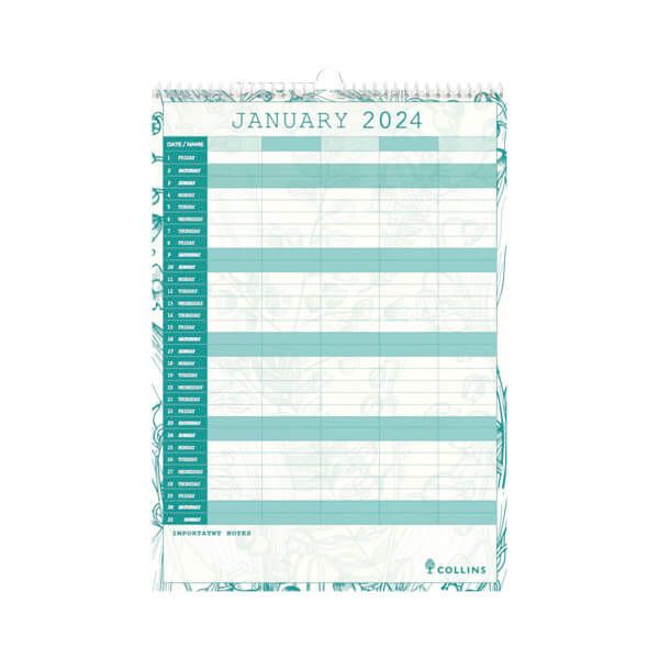 Collins Tara Wall Calendar A3 MTV 24 image