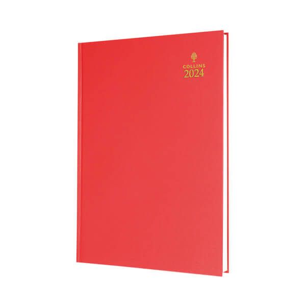 Collins A4 Desk Diary WTV Red 2024 image