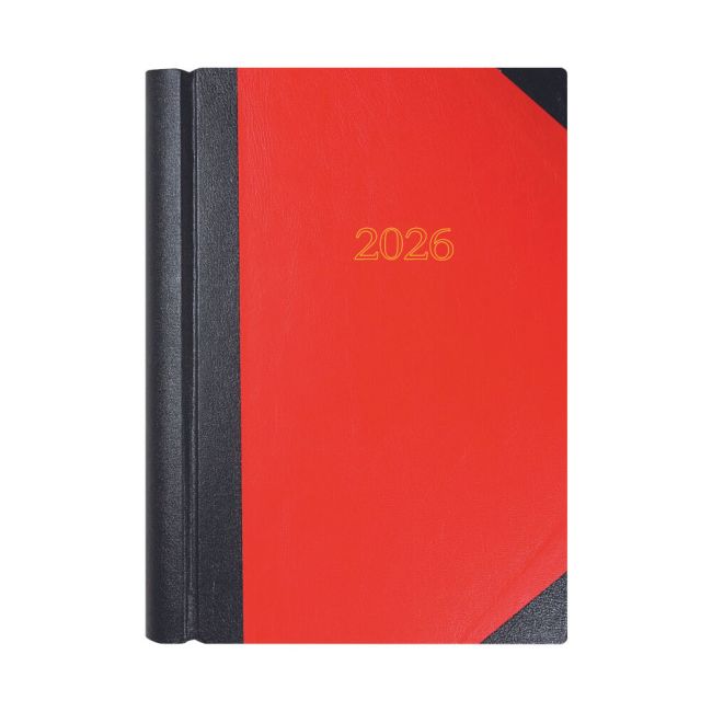 Collins A4 Desk Diary 2 Pages Per Day Black/Red 2026 4226 image 1
