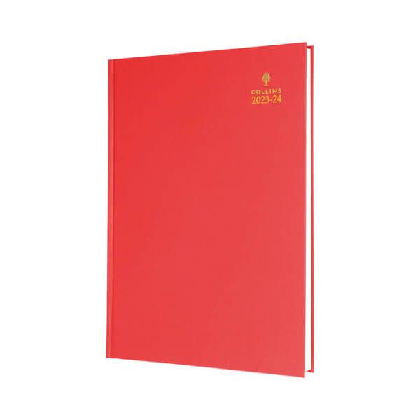 Collins Acdm Diary DPP A4 Red 23-24 image