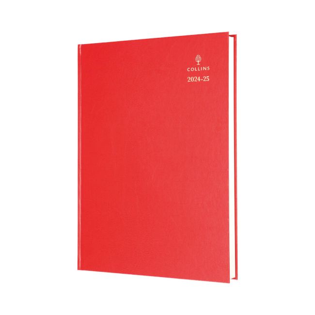 Collins Academic Diary Day Per Page A4 Red 2025-2026 44MRED25 image 1