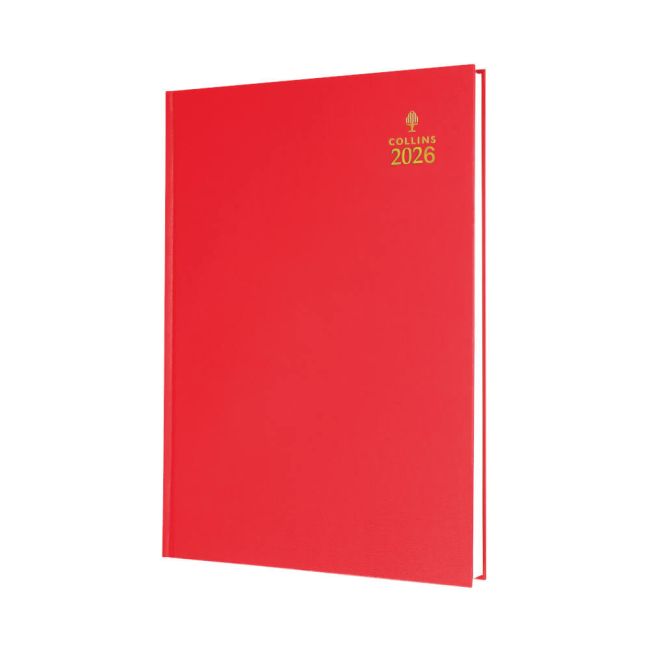 Collins A5 Desk Diary Day Per Page Red 2026 52-15.26 image 1