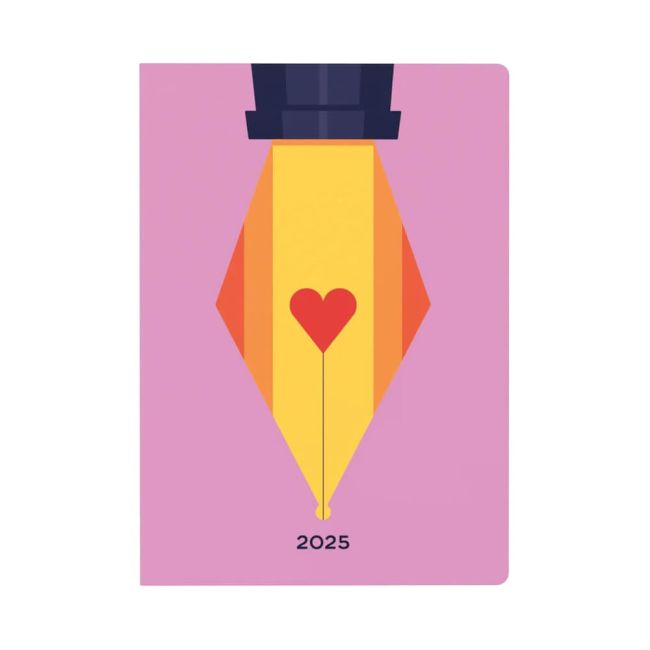 Collins Week To View Diary Peace Love Heart Design A5 E-PLU153.FP-25 image 1