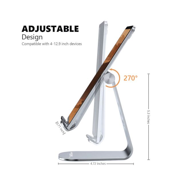 Contour Ergonomics Large Tablet/Phone Stand 4-13 Inches Silver CE10139 image 3