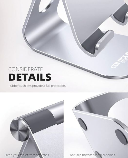 Contour Ergonomics Large Tablet/Phone Stand 4-13 Inches Silver CE10139 image 4