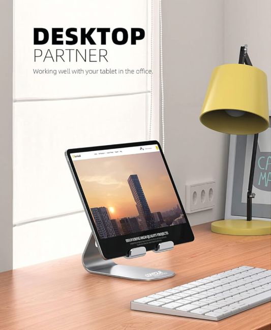 Contour Ergonomics Large Tablet/Phone Stand 4-13 Inches Silver CE10139 image 6