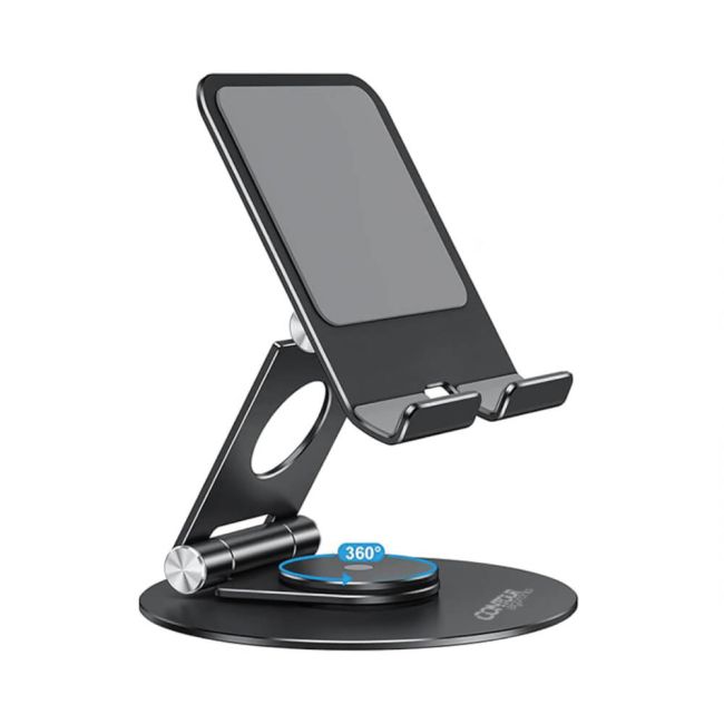 Contour Ergonomics Rotating Hinged Tilting And Rotating Tablet/Phone Stand 4-13 Inches Blk CE10140 image 1