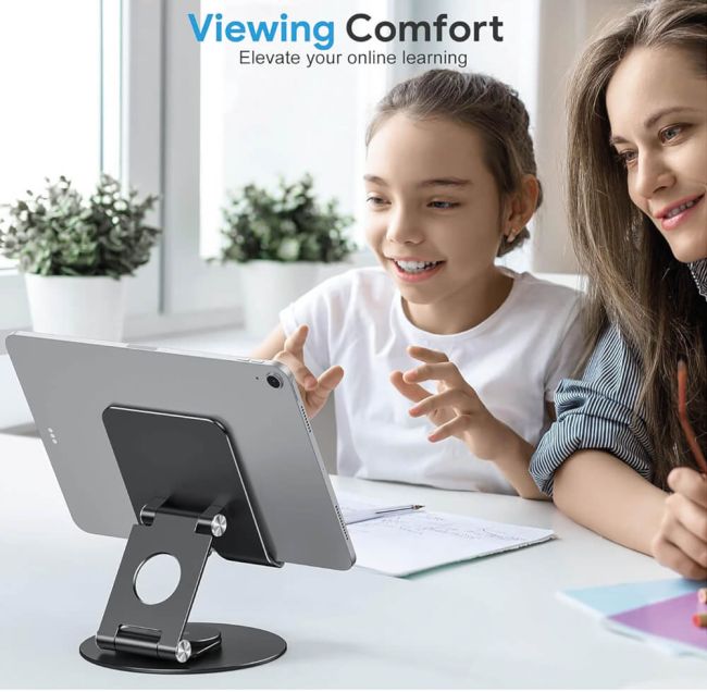 Contour Ergonomics Rotating Hinged Tilting And Rotating Tablet/Phone Stand 4-13 Inches Blk CE10140 image 3