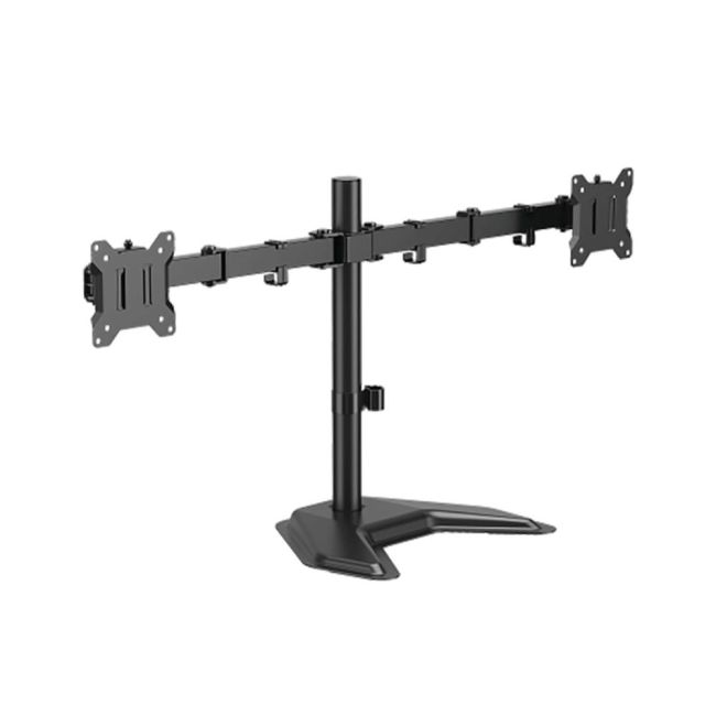 Freestanding Desk Mounted Monitor Arms - Dual - Black image 1