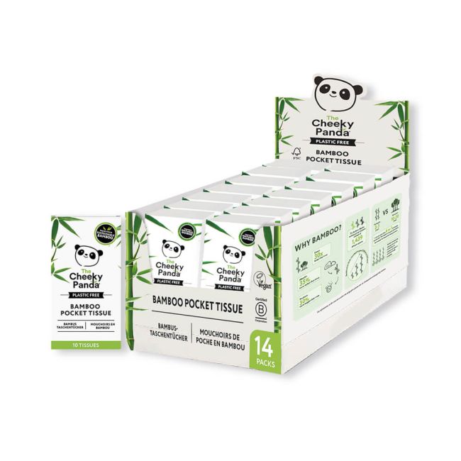 Cheeky Panda Plastic Free Pocket Tissues x10 (Pack of 14) PFPOCKT14 image 1