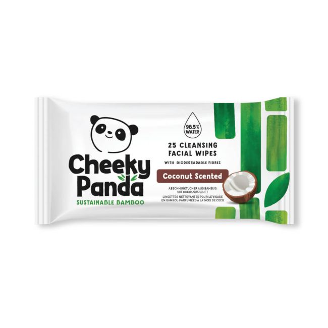 Cheeky Panda Bamboo Facial Cleansing Wipes 25 Wipes Coconut (Pack of 6) FACEWCCNMUL6-GBR image 1
