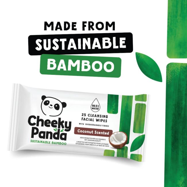 Cheeky Panda Bamboo Facial Cleansing Wipes 25 Wipes Coconut (Pack of 6) FACEWCCNMUL6-GBR image 5