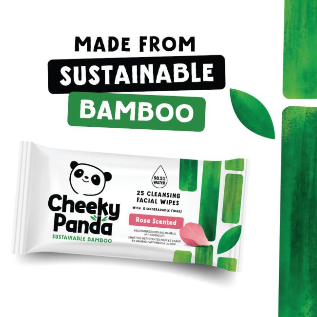 Cheeky Panda Bamboo Facial Cleansing Wipes 25 Wipes Rose (Pack of 6) FACEWROSMUL6-GBR image 5