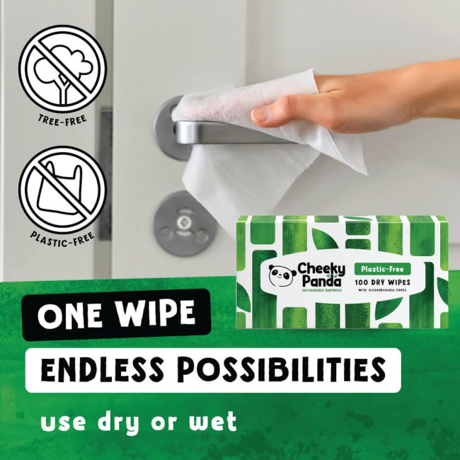 Cheeky Panda Biodegradable Bamboo Dry Wipes 100 Wipes (Pack of 6) DRYWX6 image 4