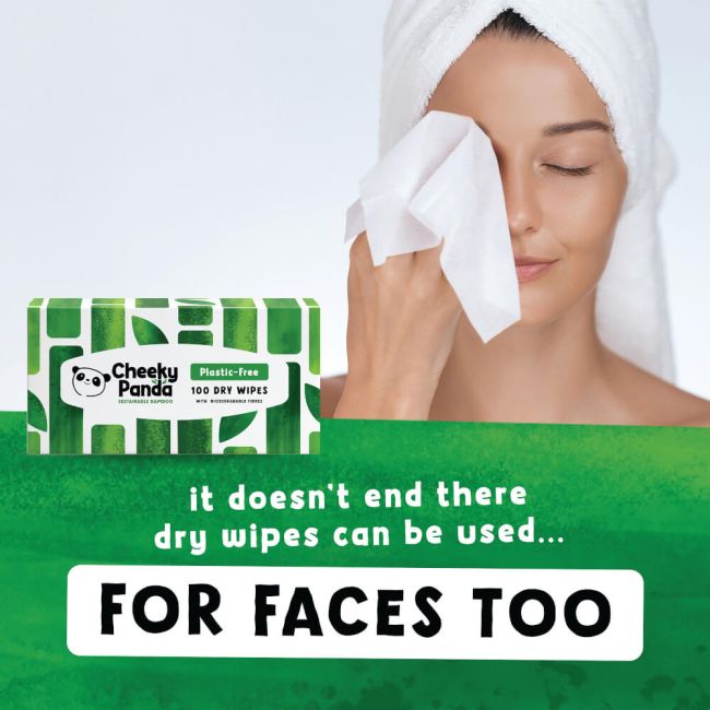 Cheeky Panda Biodegradable Bamboo Dry Wipes 100 Wipes (Pack of 6) DRYWX6 image 6