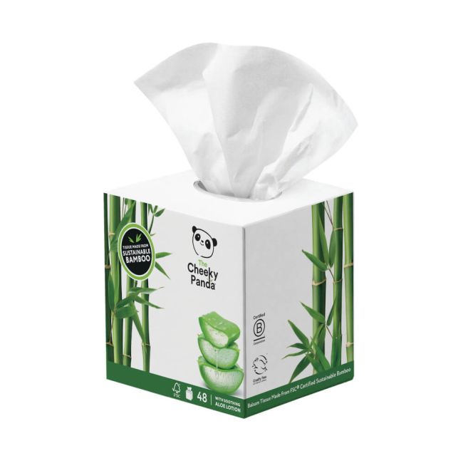Cheeky Panda Sustainable Bamboo Balsam Tissue Cube 4-Ply 48 Sheets Per Cube (Pack of 12) BALSCUBT4PX image 3