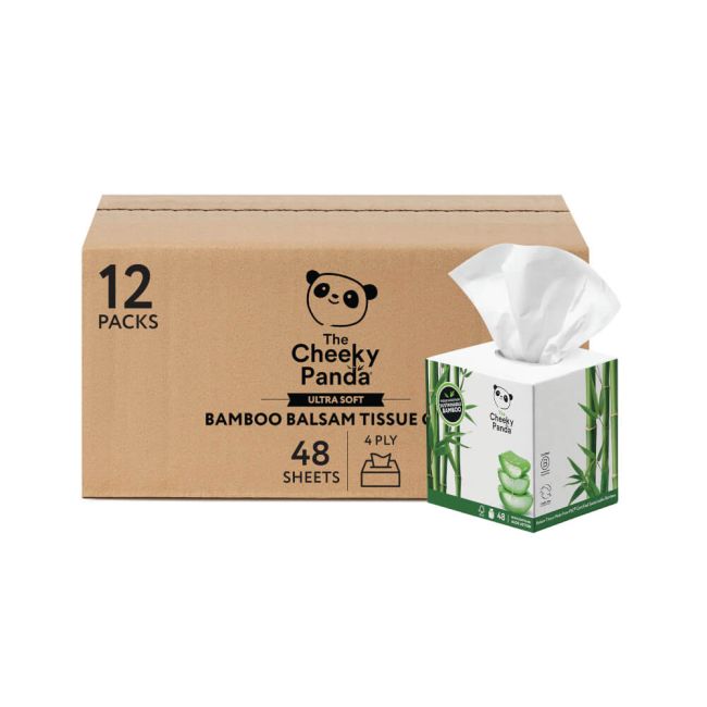 Cheeky Panda Sustainable Bamboo Balsam Tissue Cube 4-Ply 48 Sheets Per Cube (Pack of 12) BALSCUBT4PX image 4