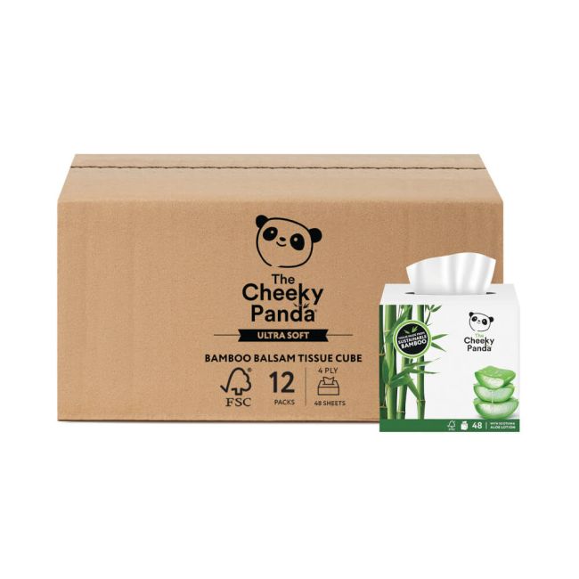 Cheeky Panda Sustainable Bamboo Balsam Tissue Cube 4-Ply 48 Sheets Per Cube (Pack of 12) BALSCUBT4PX image 5