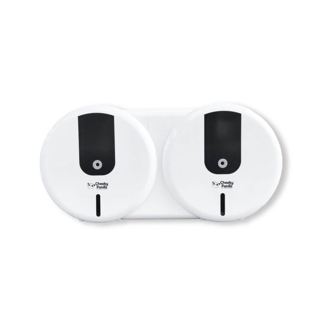 Cheeky Panda Pro Easy Flow Twin Mini Jumbo Dispenser White NJ-HGJ-A11 image 1