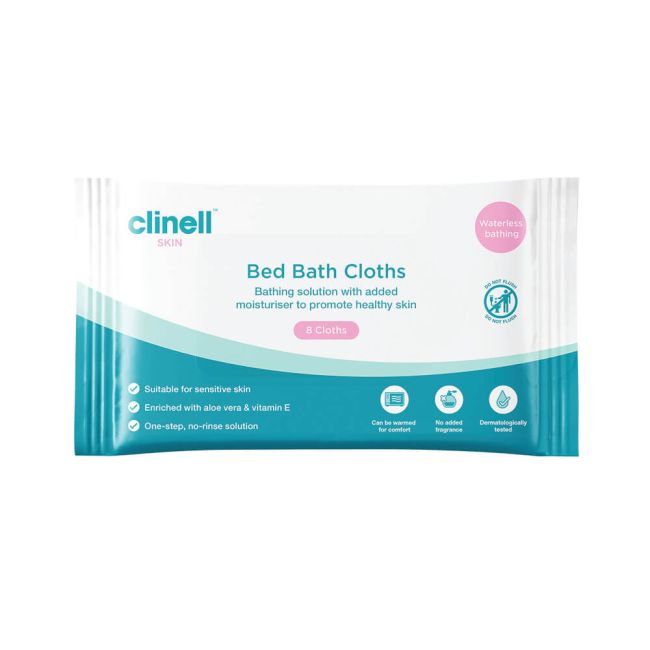 Clinell Carell Bed Bath Wipes x8 Wipes (Pack of 24) CBB8 image 1