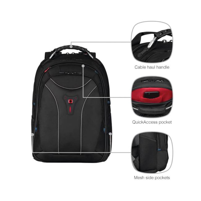 Wenger Carbon 17 Inch Laptop Backpack Black 600637 image 3