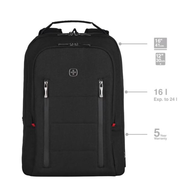 Wenger City Traveller Carry-On 16 Inch Backpack with Tablet Pocket Black 606490 image 2