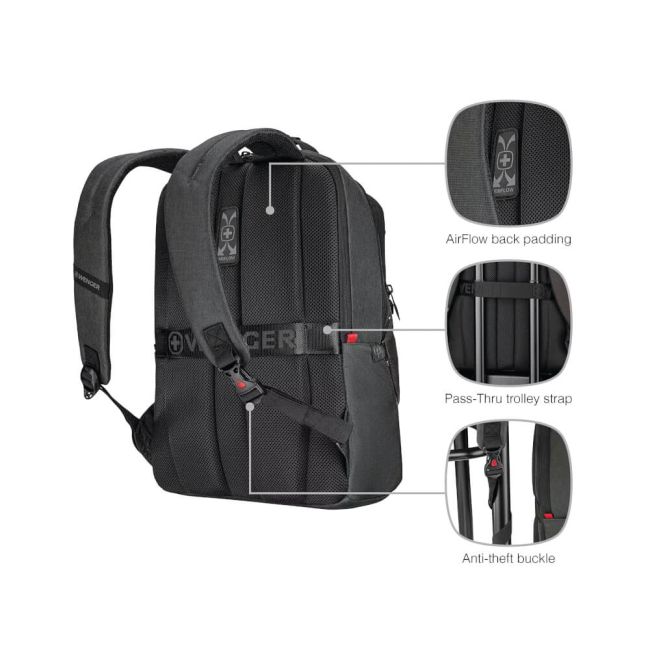 Wenger MX ECO Professional 16 Inch Laptop Backpack with Tablet Pocket Black 612261 image 2