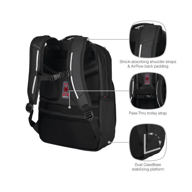 Wenger Cosmic 17 Inch Laptop Backpack with Tablet Pocket Black 653187 image 5