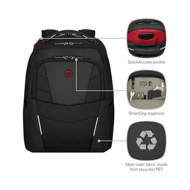 Wenger Altair 15.6 Inch Laptop Backpack with Tablet Pocket Black 653186 image 3