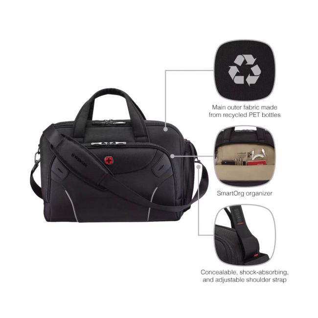 Wenger Cosmic Brief 14-16 Inch Laptop Briefcase with Tablet Pocket Black 653497 image 8