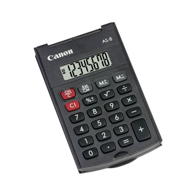 Canon AS-8 8 Digit Handheld Calculator Black 4598B001 image 1