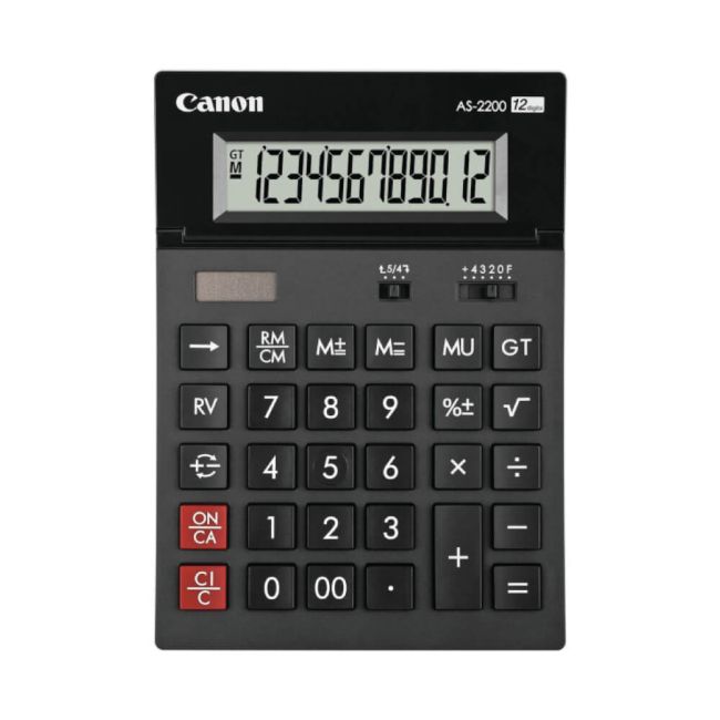 Canon AS-2200 12 Digit Desktop Calculator Black 4584B001 image 1