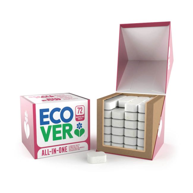 Ecover All In One Dishwasher Tablets Lemon + Mandarin (Pack of 72) 1002155 image 1