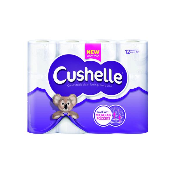 Cushelle White Toilet Roll Pack 12 image