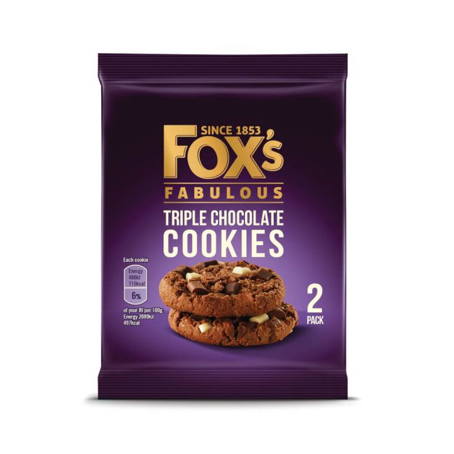 Foxs Triple Chocolate Cookie Biscuits Twin Pack 45g (Pack of 48) 934600 image 1