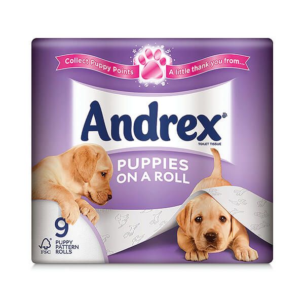 Andrex 3-Ply Toilet Roll Pup Wht Pk9 image