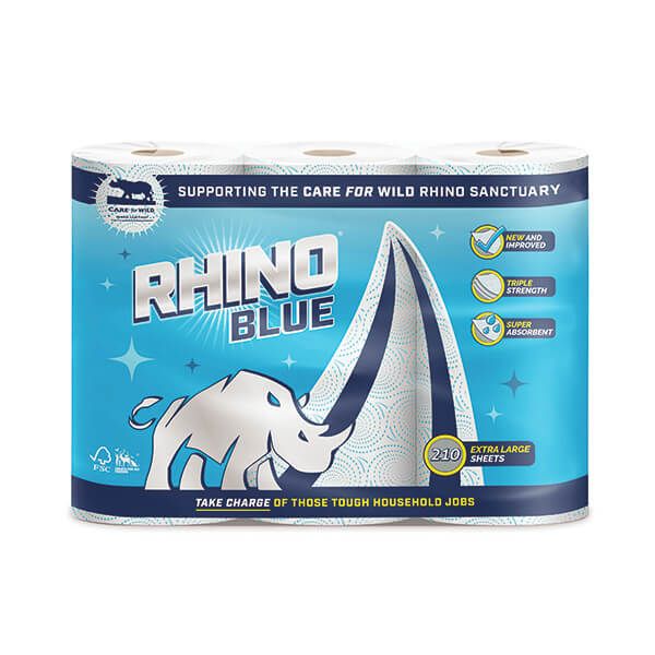 Rhino Kitchen Roll 3Ply 70Sh Wht Pk3 image