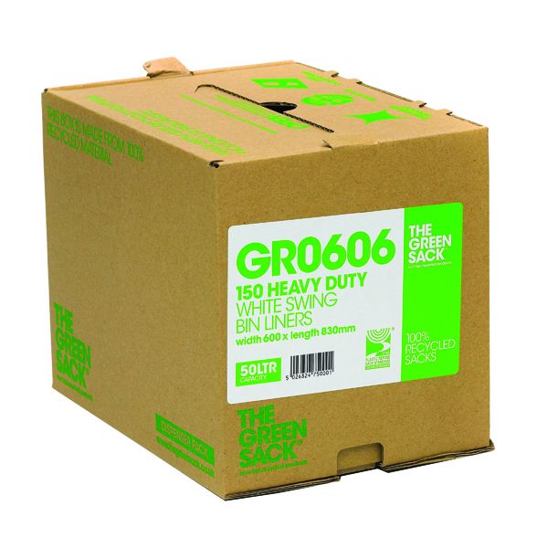 Swing Bin Liner White In Disp Pk150 image