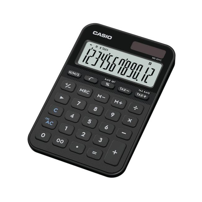 Casio MS-20YC Mini Desk Calculator Black MS-20YC-BK-W-EP image 1