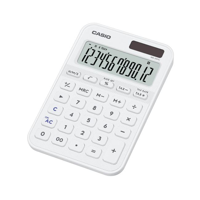 Casio MS-20YC Mini Desk Calculator White MS-20YC-WE-W-EP image 1