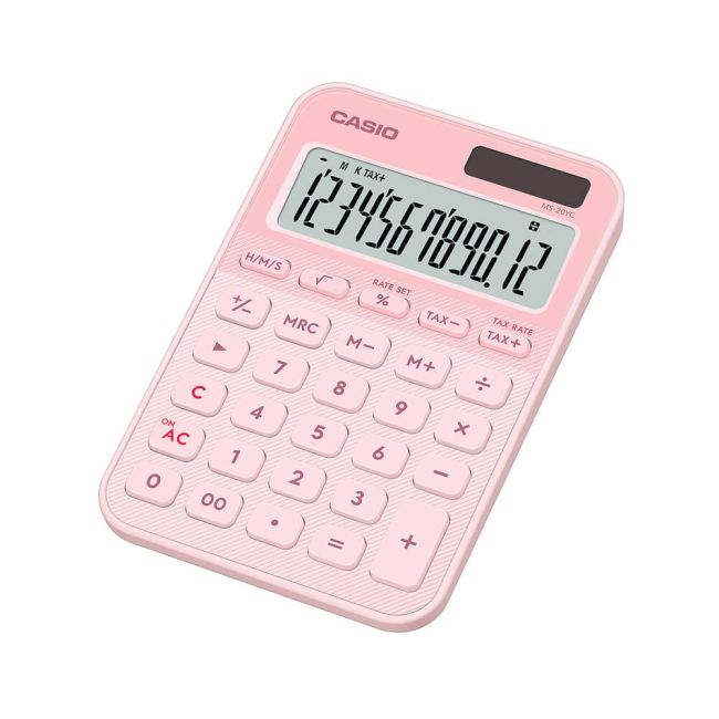 Casio MS-20YC Mini Desk Calculator Light Pink MS-20YC-LP-W-EP image 1
