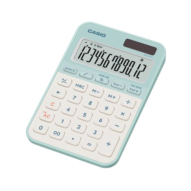 Casio MS-20YC Mini Desk Calculator Light Green MS-20YC-LG-W-EP image 1