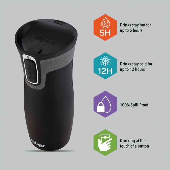 Contigo West Loop Autoseal Travel Mug 16oz/470ml Matte Black 2095800 image 2
