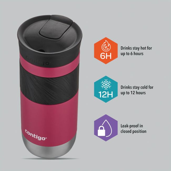 Contigo Byron 2.0 Snapseal Travel Mug 16oz/470ml Dragon Fruit 2155587 image 2
