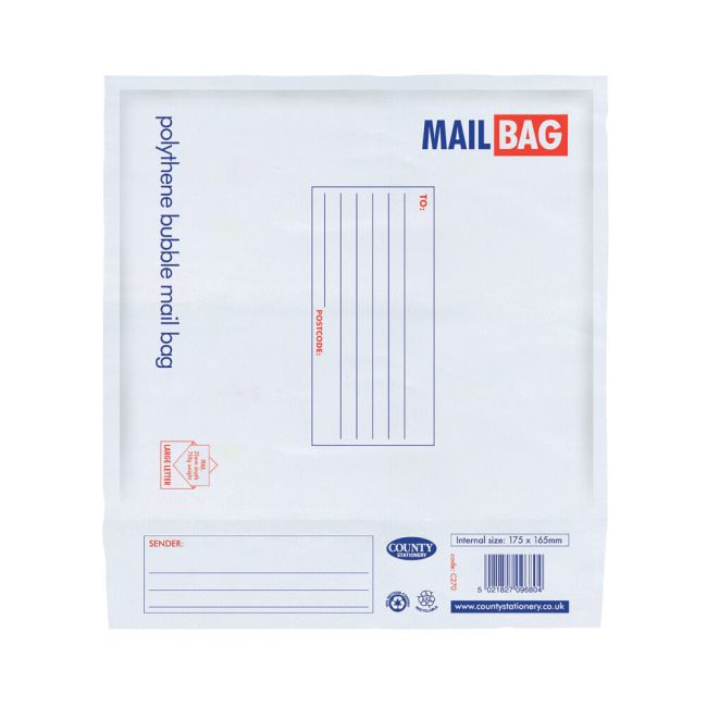 County Stationery Poly Bubble Envelopes 175x165mm (Pack of 10) C270 image 1