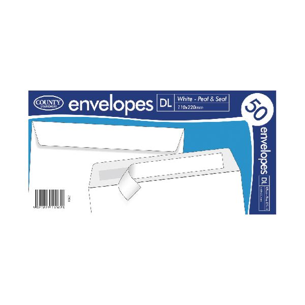 DL White Ps Envelopes 50 20Pk image
