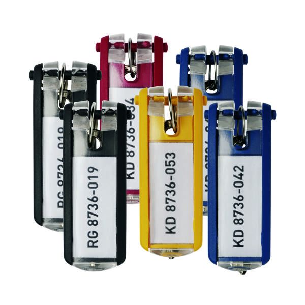 Durable Key Clip Assorted Pk6 image