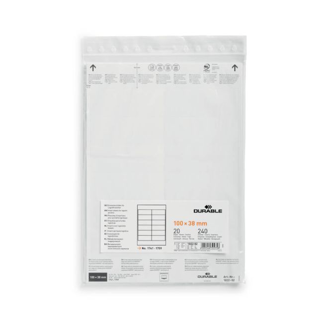 Durable Insert Sheets 100x38mm White (Pack of 240) 102202 image 3