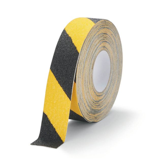 Durable DURALINE GRIP+ Strong Anti Slip Hazard Warning Floor Tape 50mmx15m Yellow/Black 1097130 image 1